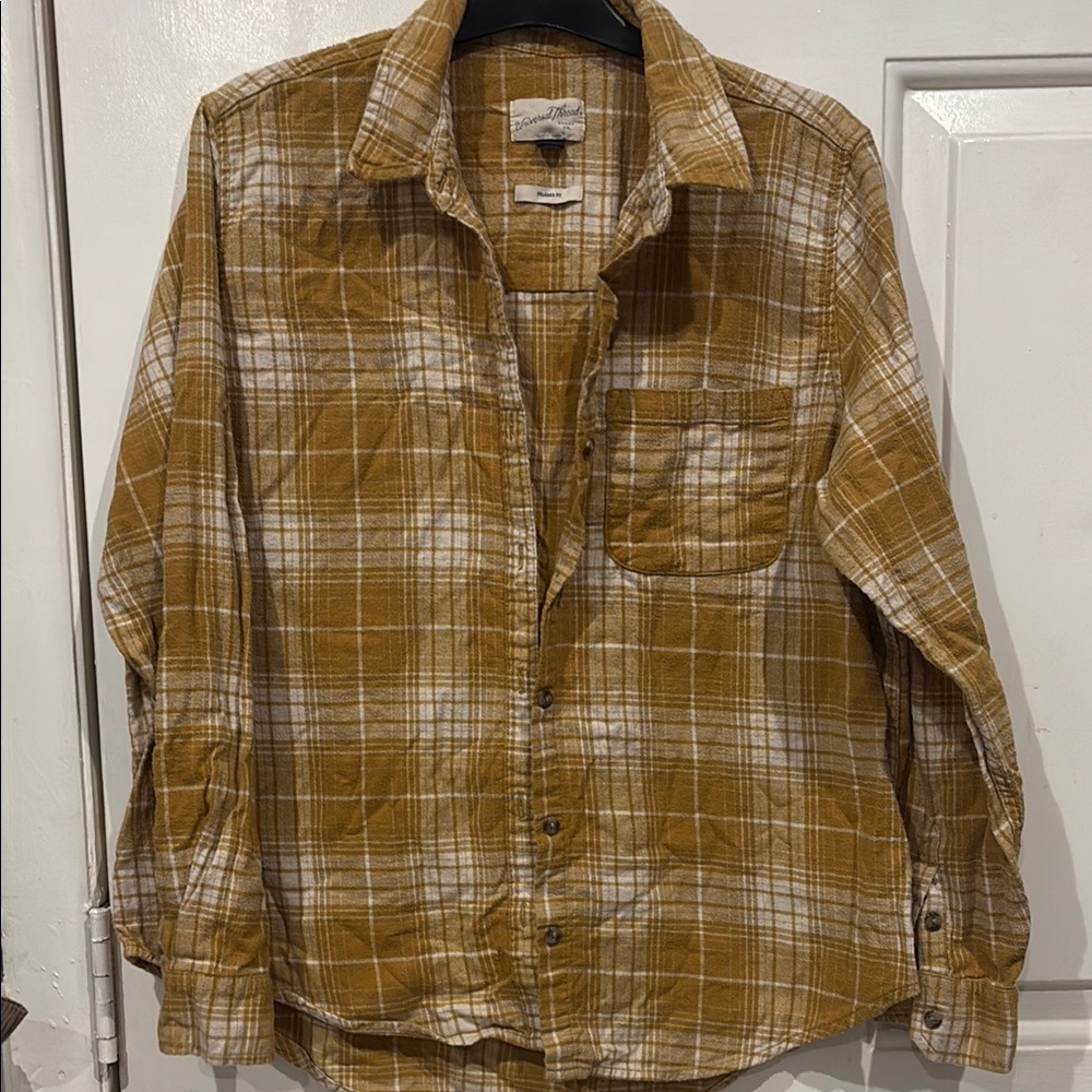 Plaid Button-Up Shirt